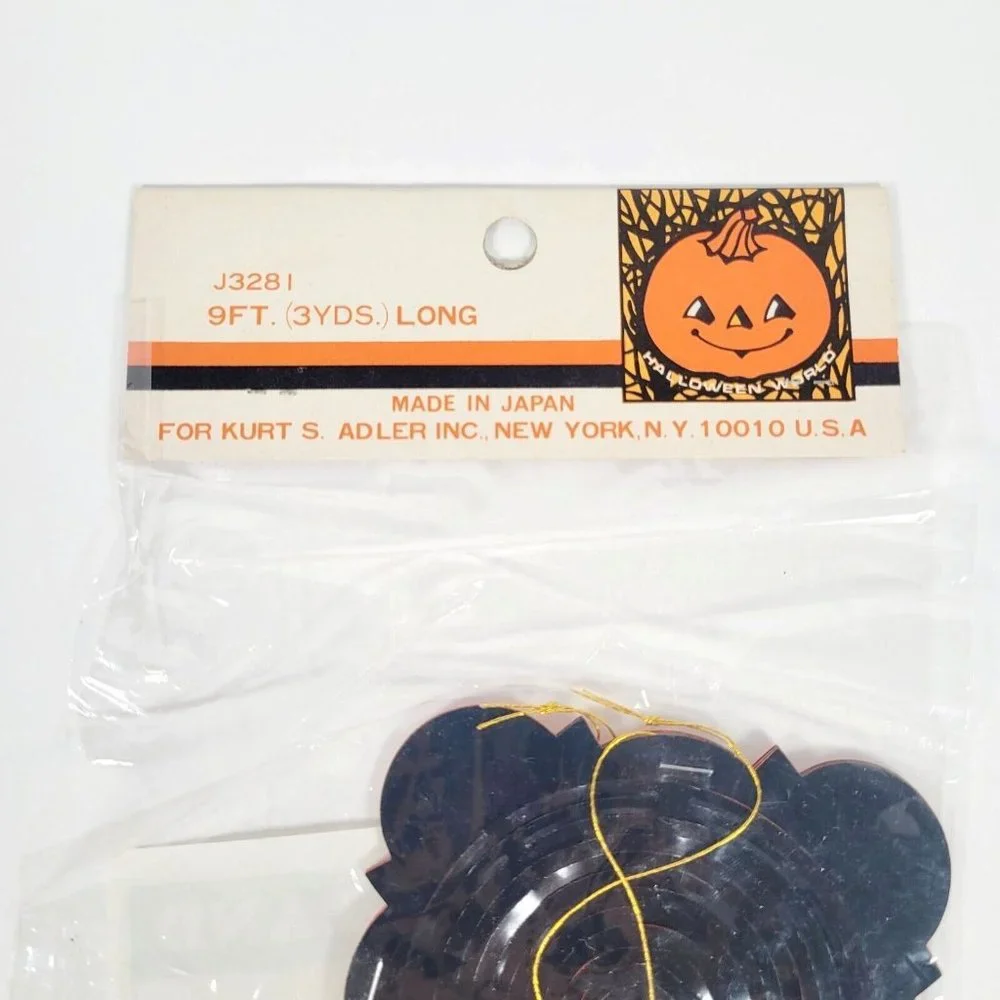 Vtg Halloween Witch 3D Party Garland | 9ft | Kurt Adler | New Old Stock | Japan